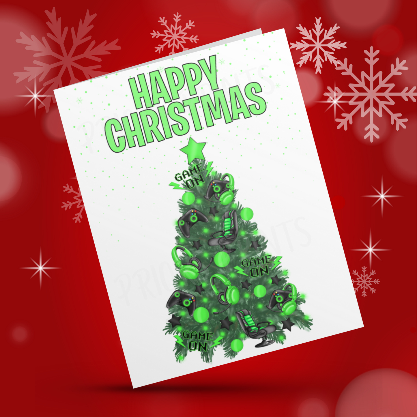 Gamer Tree Christmas Card
