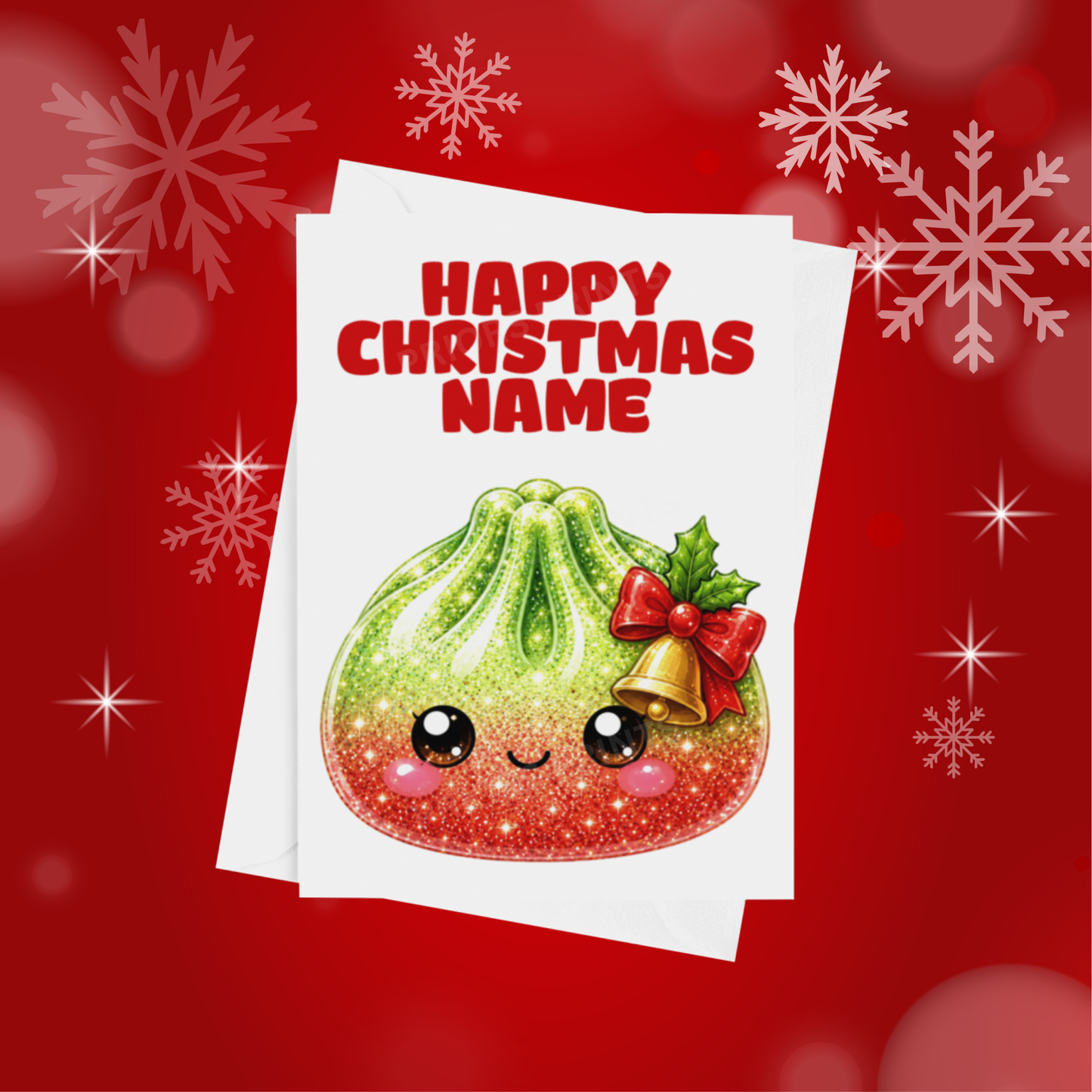 Glitter Dumplings Personalised Christmas Card