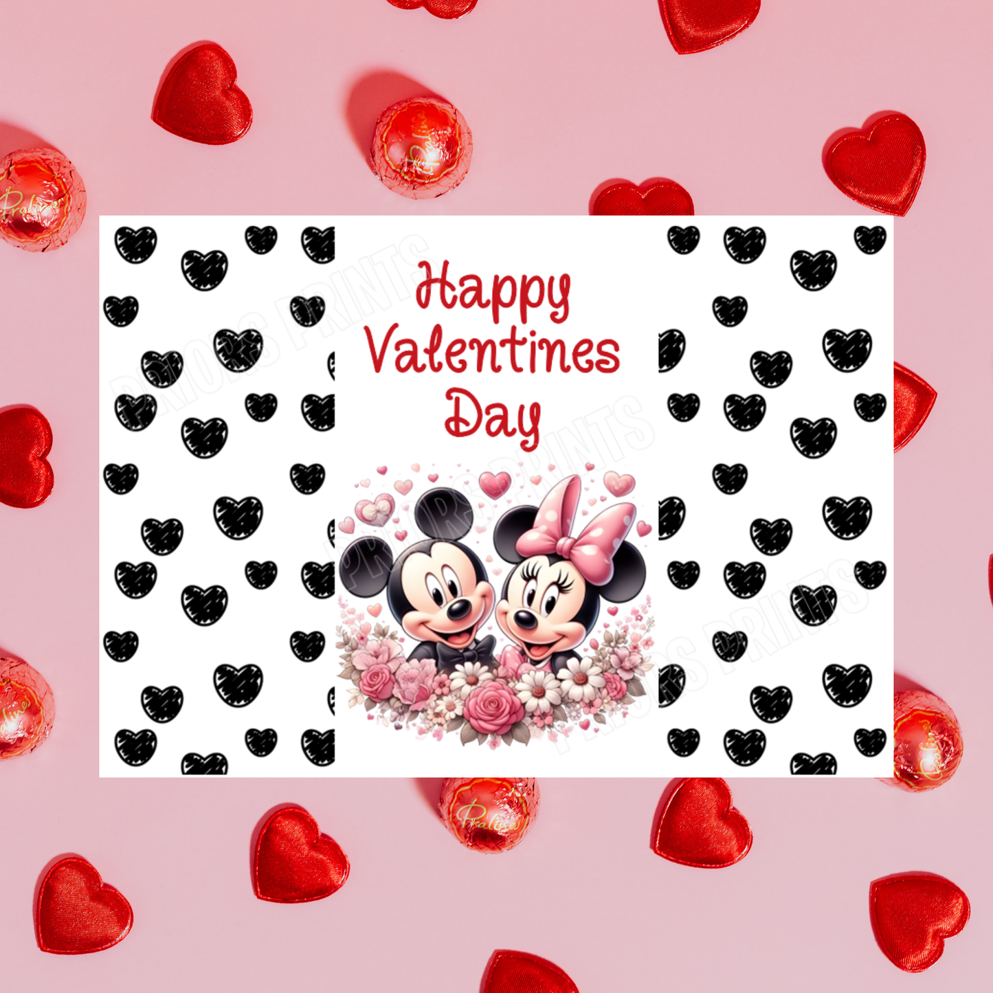 Mickey & Minnie Mouse Valentines Day Chocolate Bar Wrappers