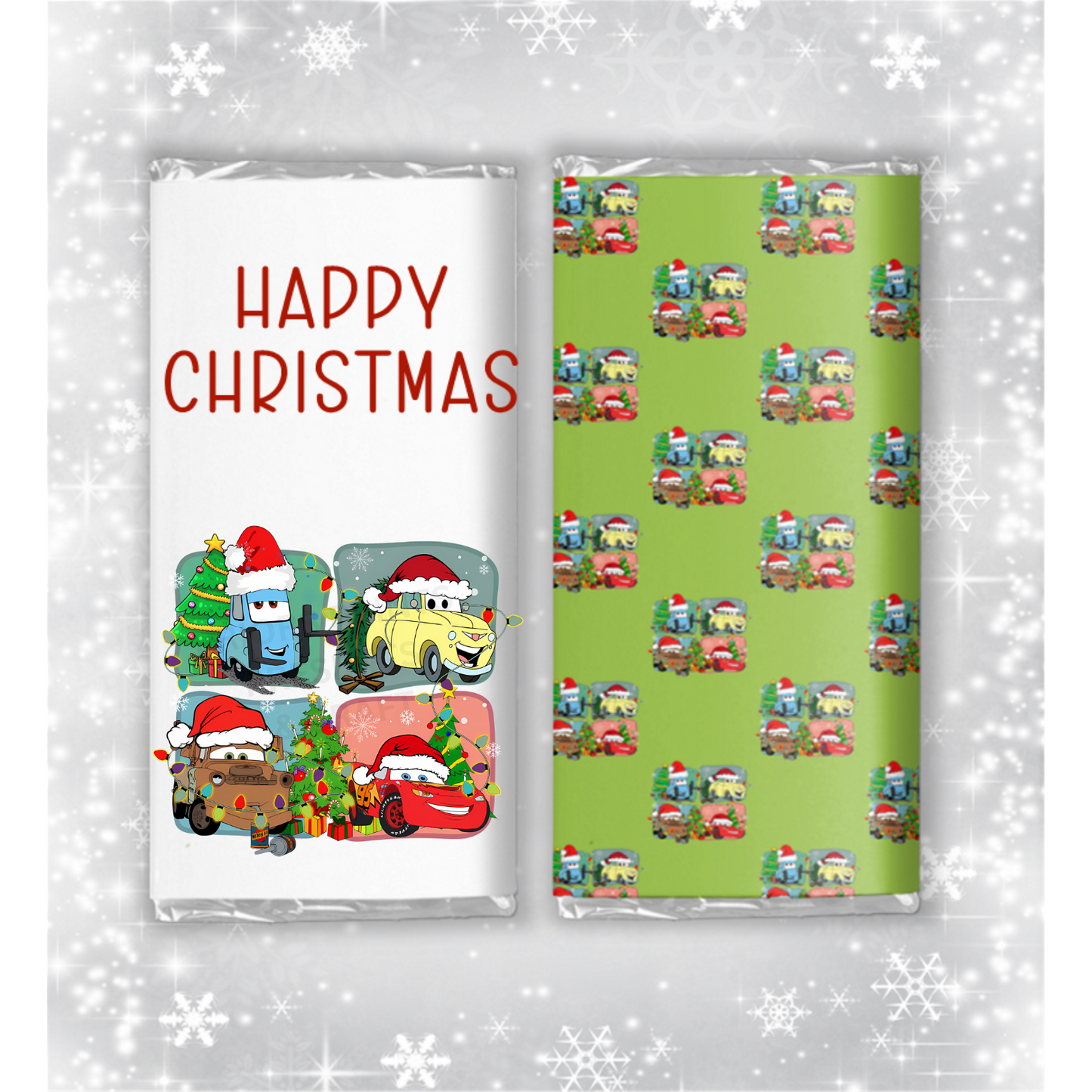 Cars Christmas Chocolate Bar Wrapper