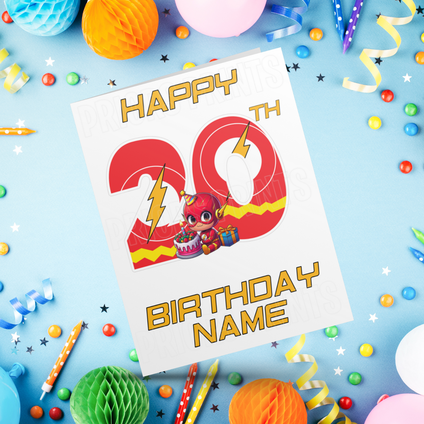 Personalised The Flash Birthday Card with Age 1-20 Years (Marvel)