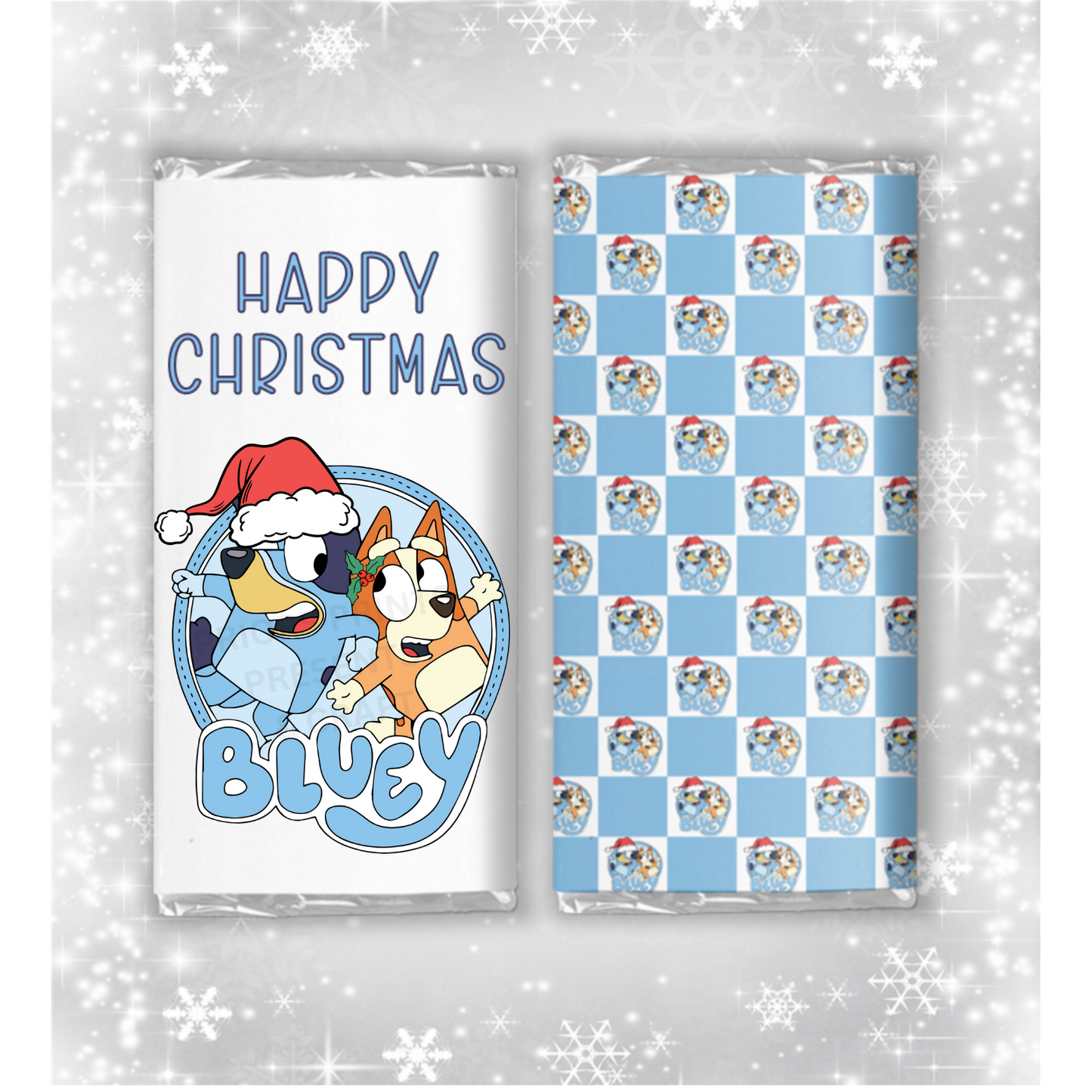 Bluey Christmas Chocolate Bar Wrapper