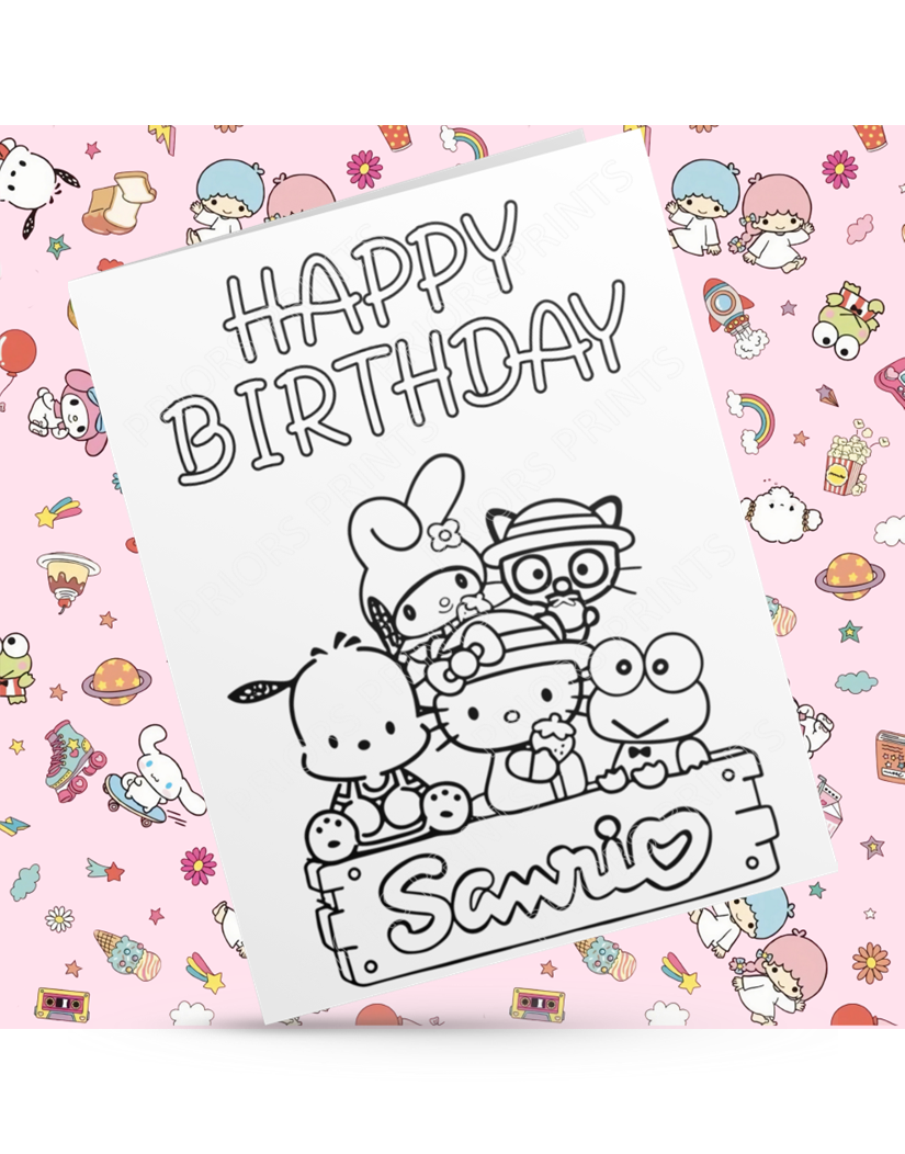 Hello Kitty & Friends- Colour Your Own Birthday Card (Sanrio)