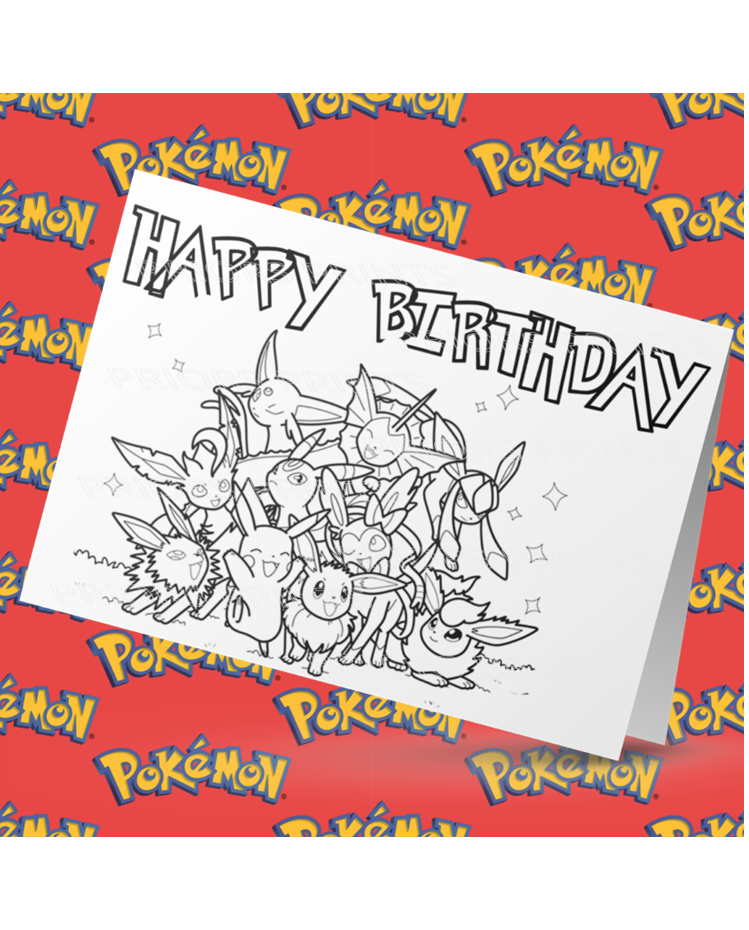Pokemon- Colour Your Own Birthday Card