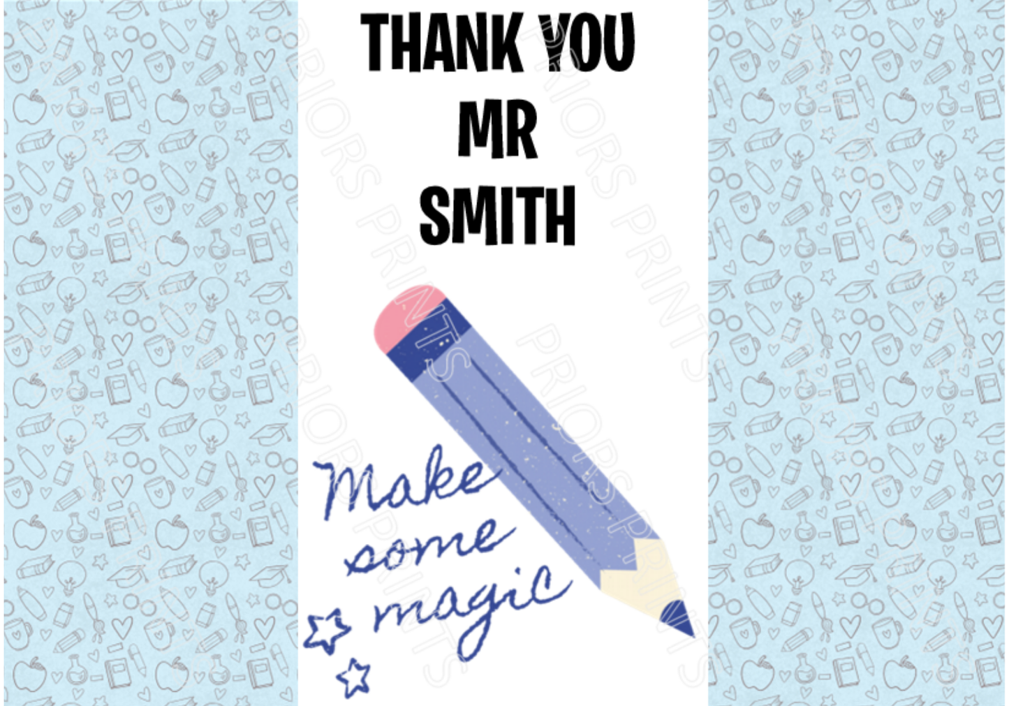 Personalised Teacher Chocolate Bar Wrapper- with space to add Name