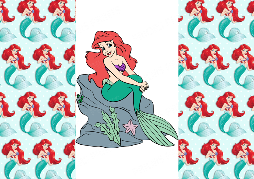 Little Mermaid Chocolate Bar Wrapper- Plain (No Text)