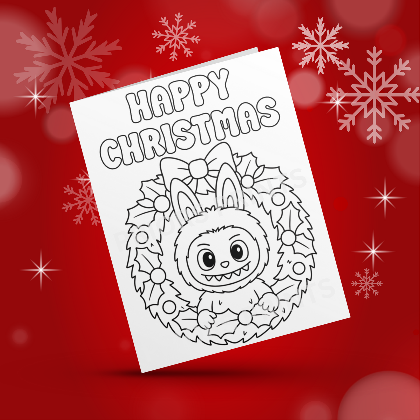 Colour Your Own Labubu Christmas Card