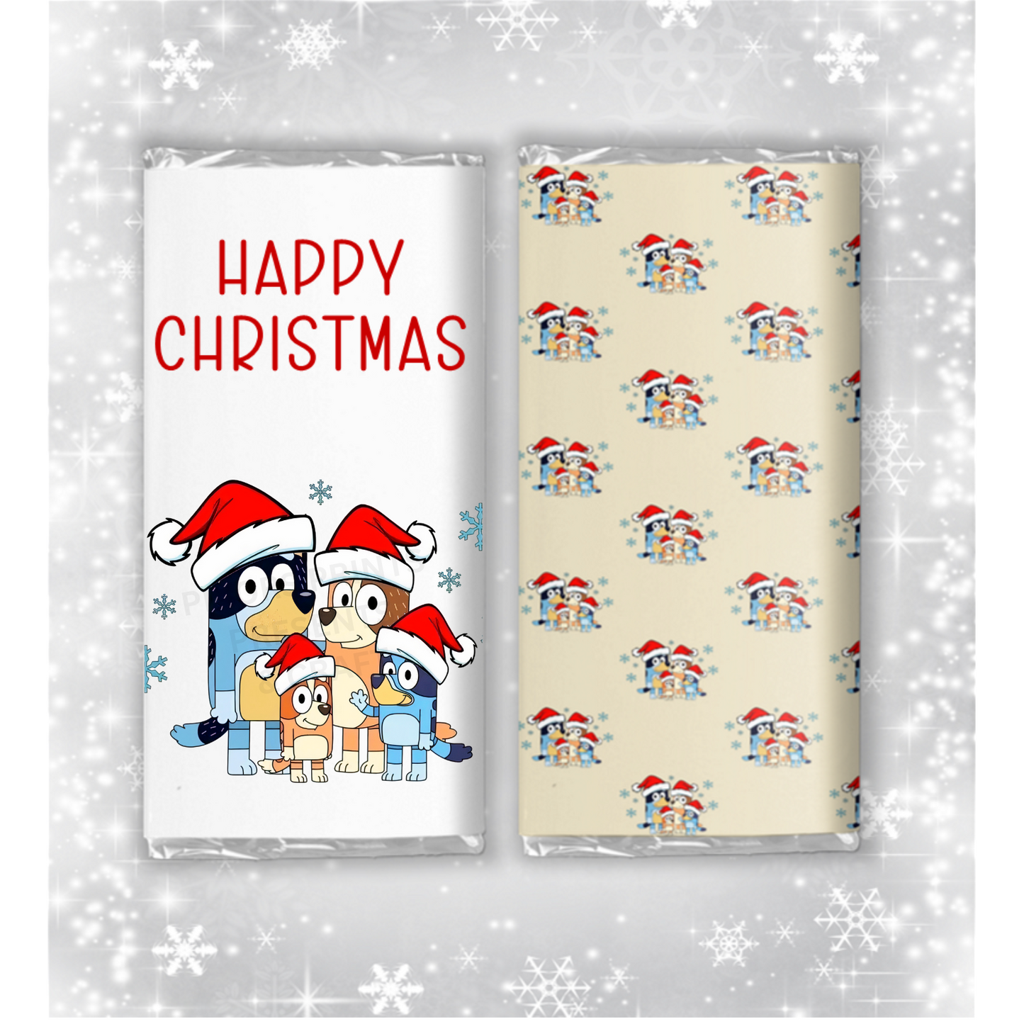 Bluey Christmas Chocolate Bar Wrapper