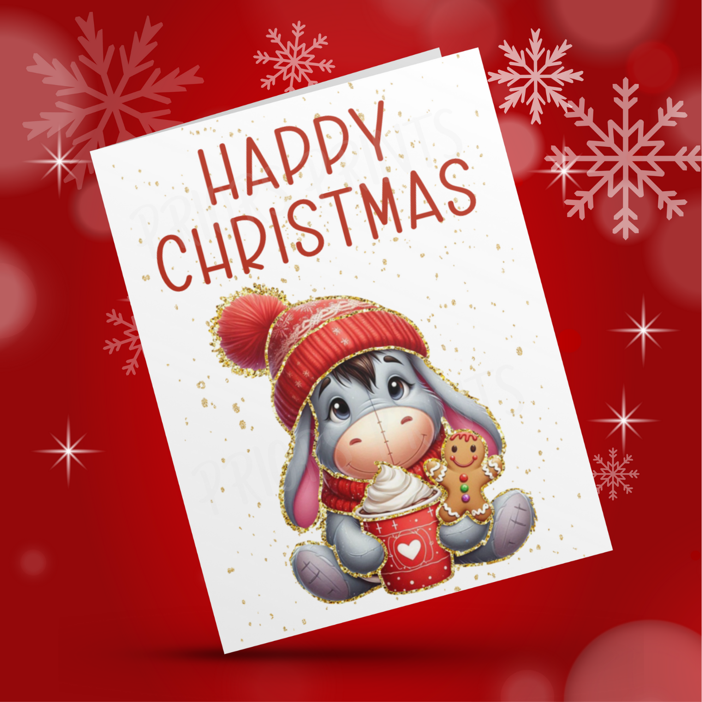 Characters with Gold Outline Christmas Cards