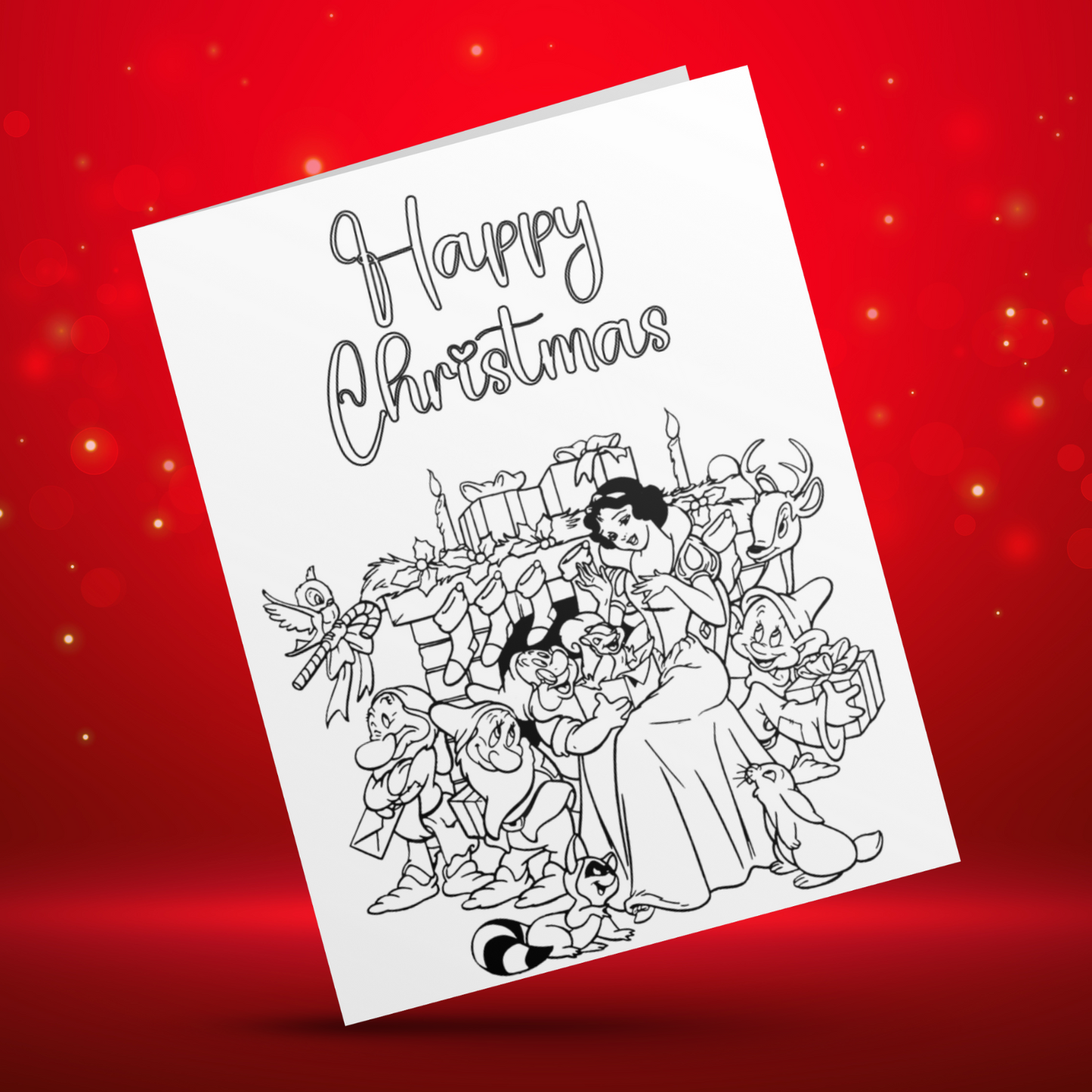 Colour Your Own Snow White Christmas Card