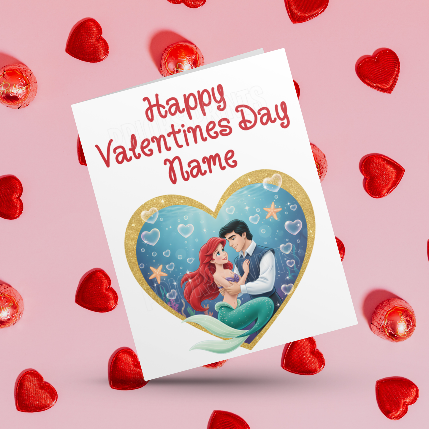 Cute Disney Princess Valentines Day Card Belle I Sleeping Beauty I Little Mermaid I Tiana I Rapunzel I Ariel I Beauty & The Beast I Tangled