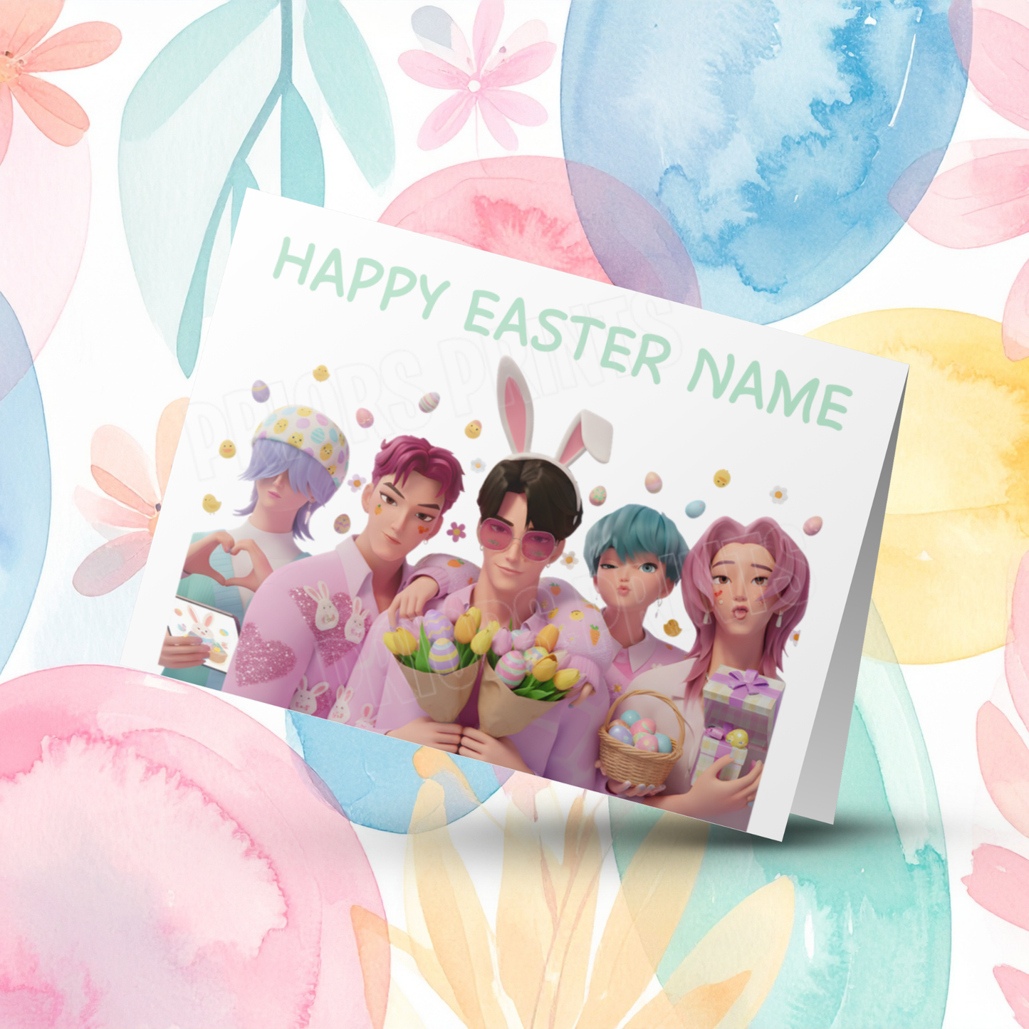 K Pop Personalised Easter Card