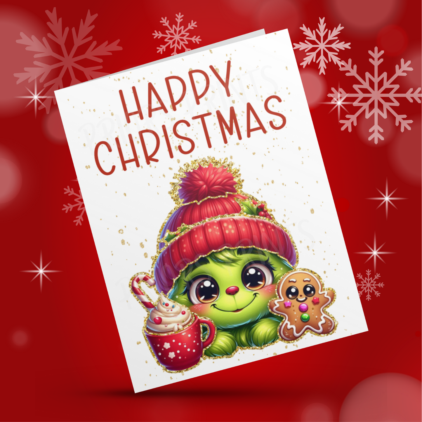 Characters with Gold Outline Christmas Cards
