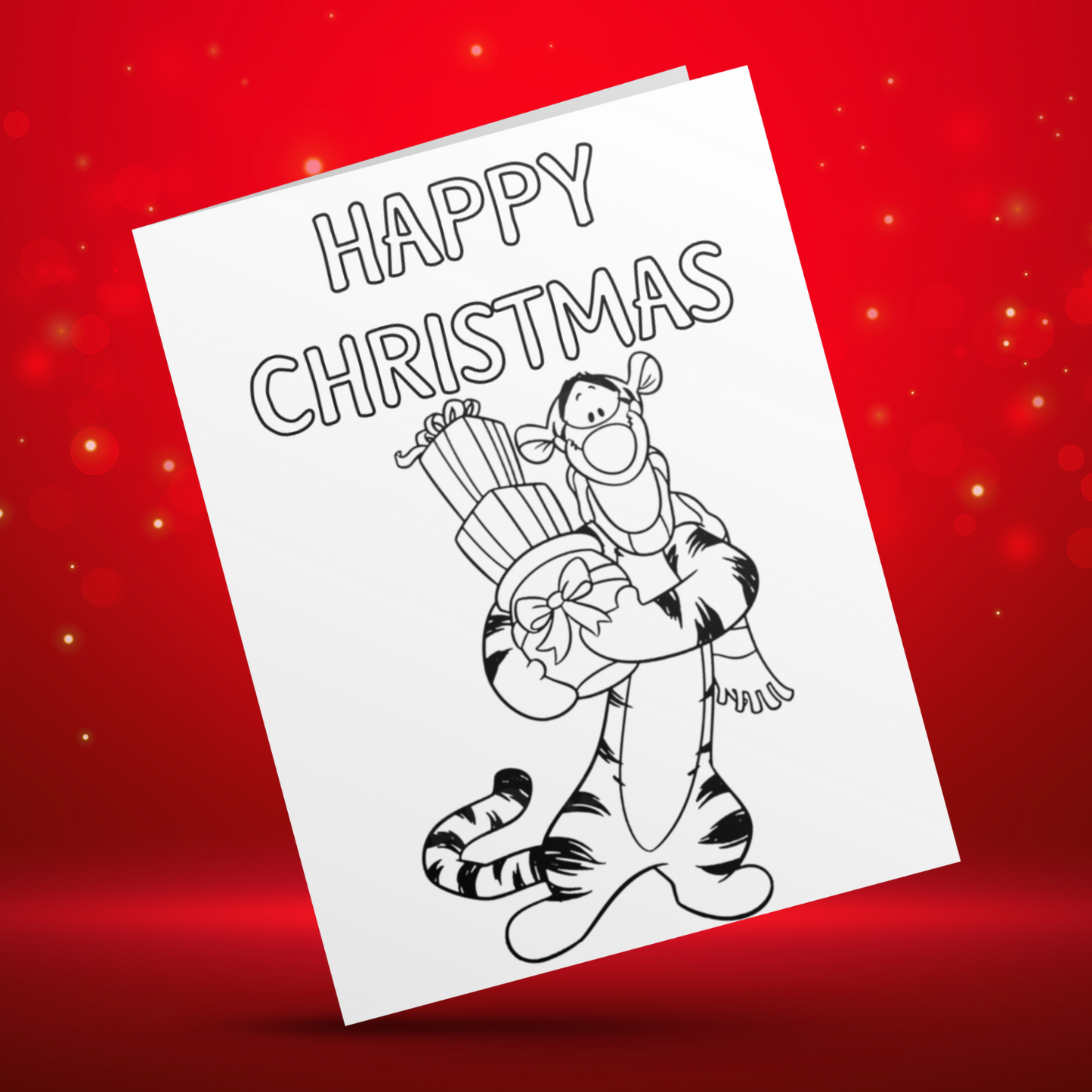 Colour Your Own Winnie The Pooh Christmas Card