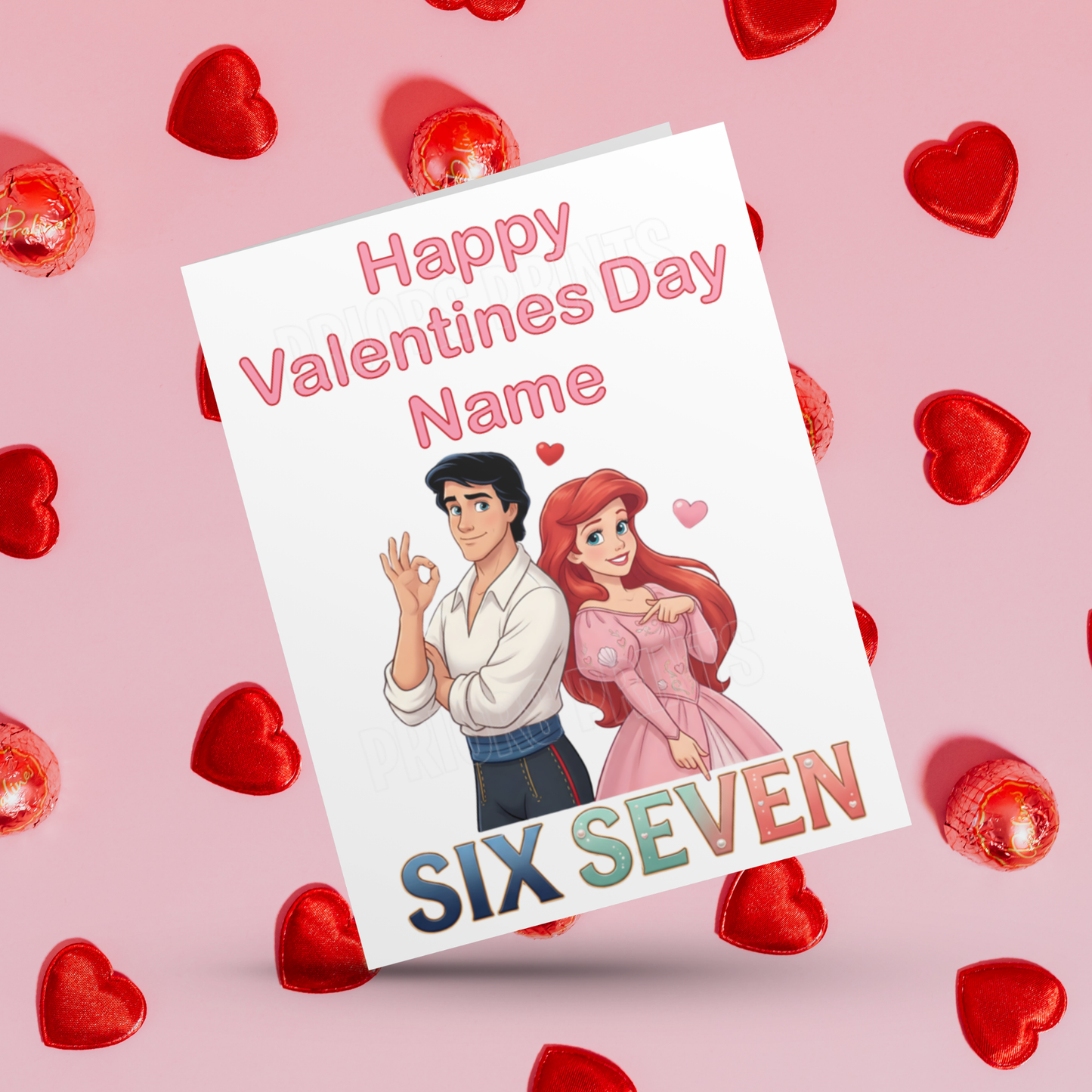 Personalised Six Seven 67 Valentines Card I Stitch I Angel I Mickey I Minnie I Spiderman I Elsa I Aladdin I Daisy I Beauty & The Beast