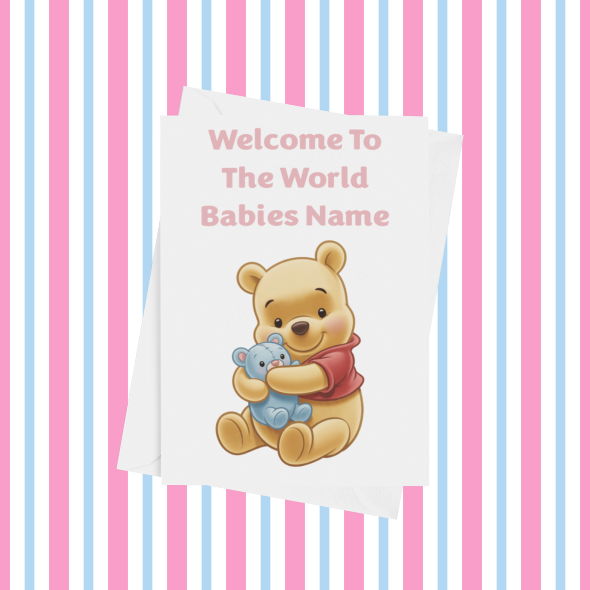 Welcome To The World Personalised Card for New Baby Mixed Characters