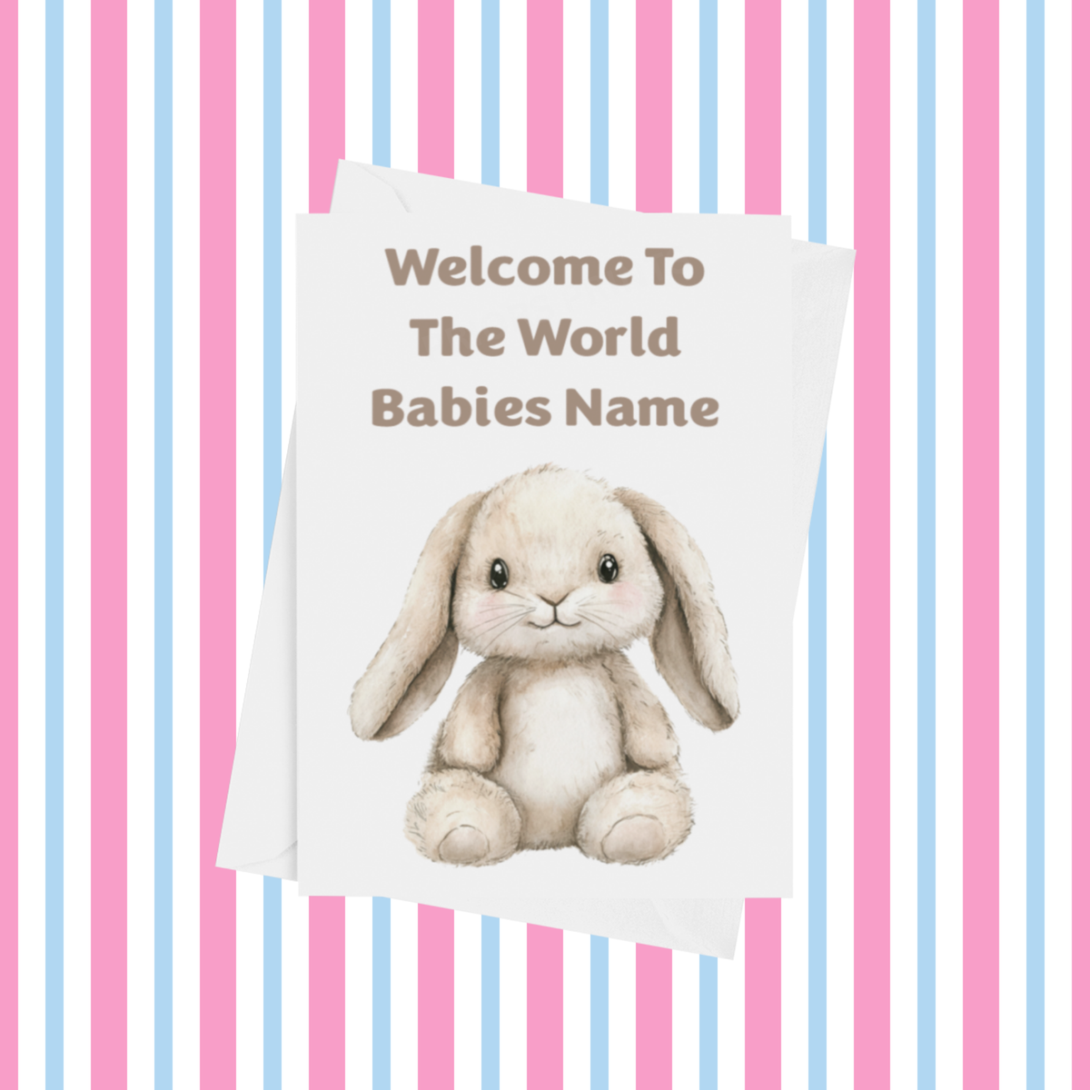 Cute Animals Welcome To The World Personalised Card for New Baby