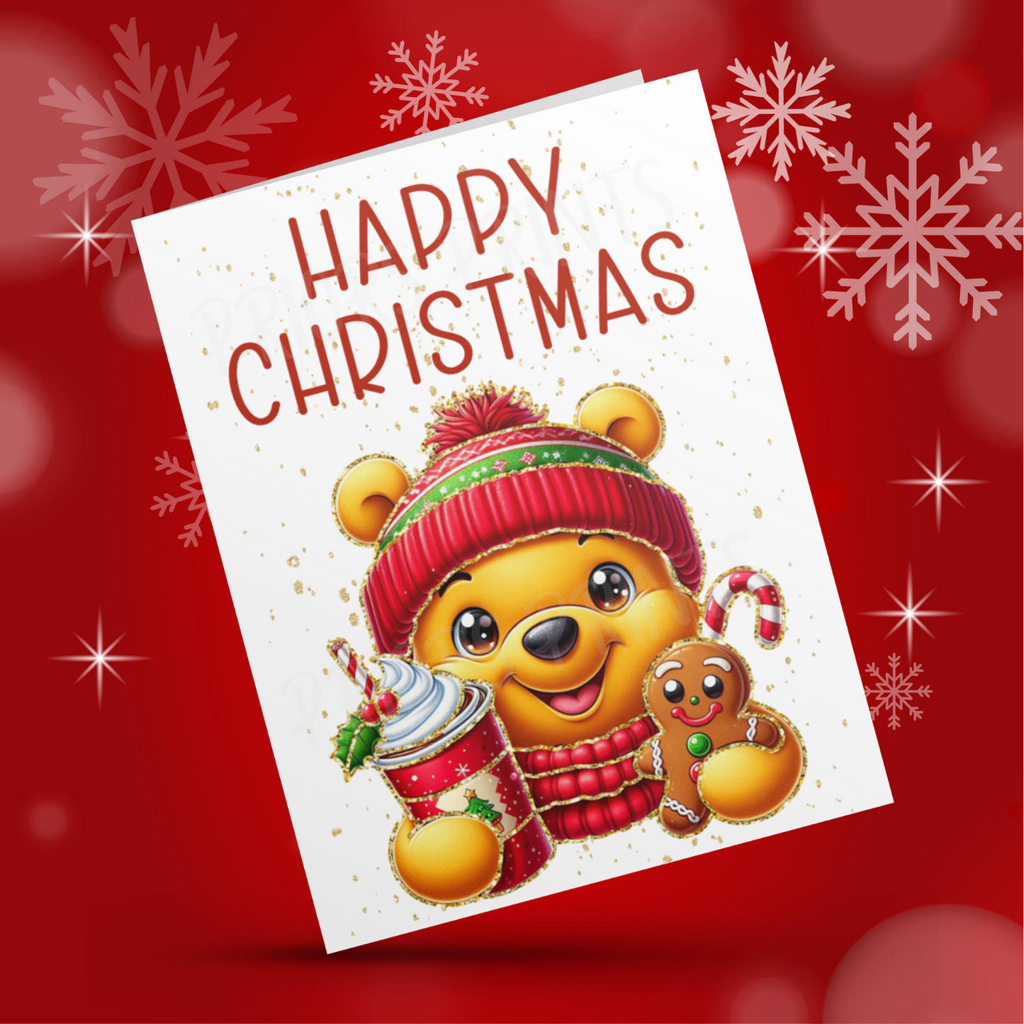 Characters with Gold Outline Christmas Cards