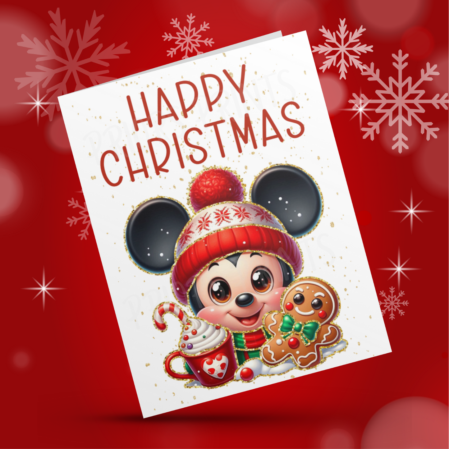 Characters with Gold Outline Christmas Cards