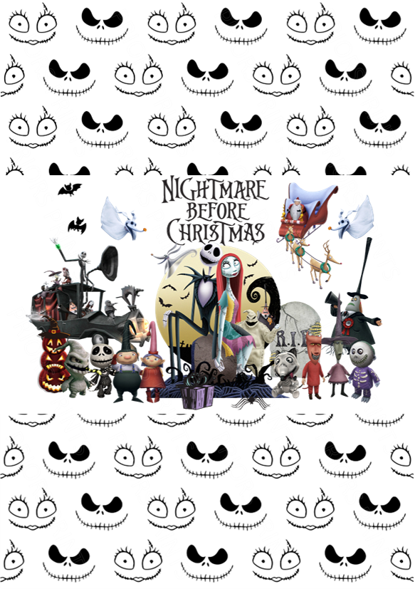 Nightmare Before Christmas Chocolate Bar Wrapper- Plain (No Text)