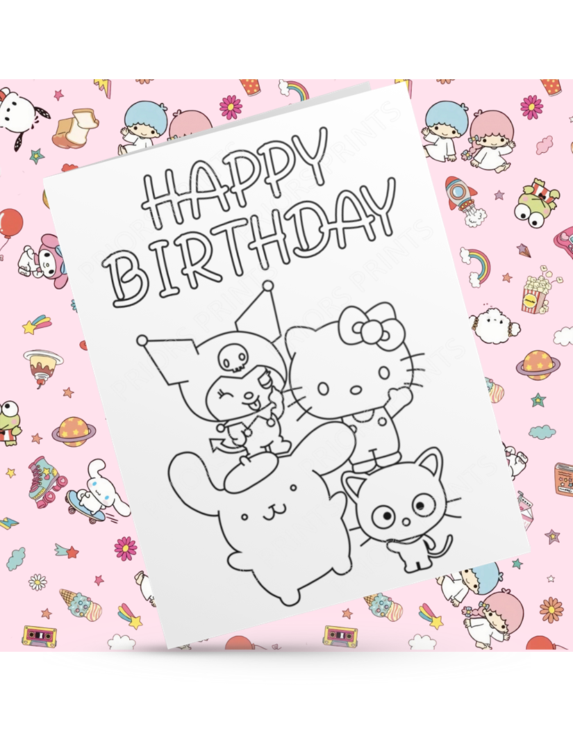 Hello Kitty & Friends- Colour Your Own Birthday Card (Sanrio)