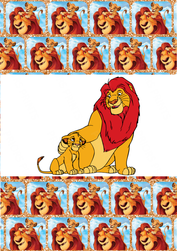 Lion King Chocolate Bar Wrapper- Plain (No Text)