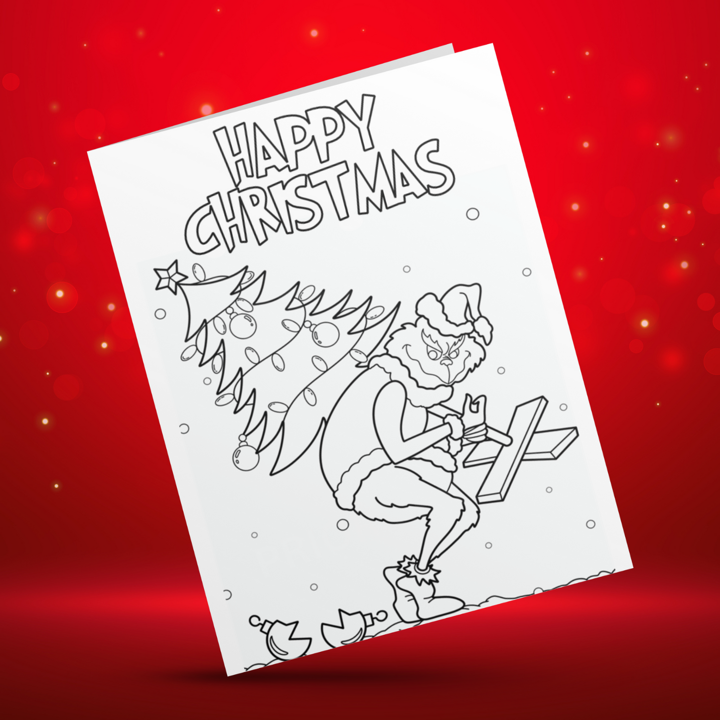 Colour Your Own Grinch Christmas Card