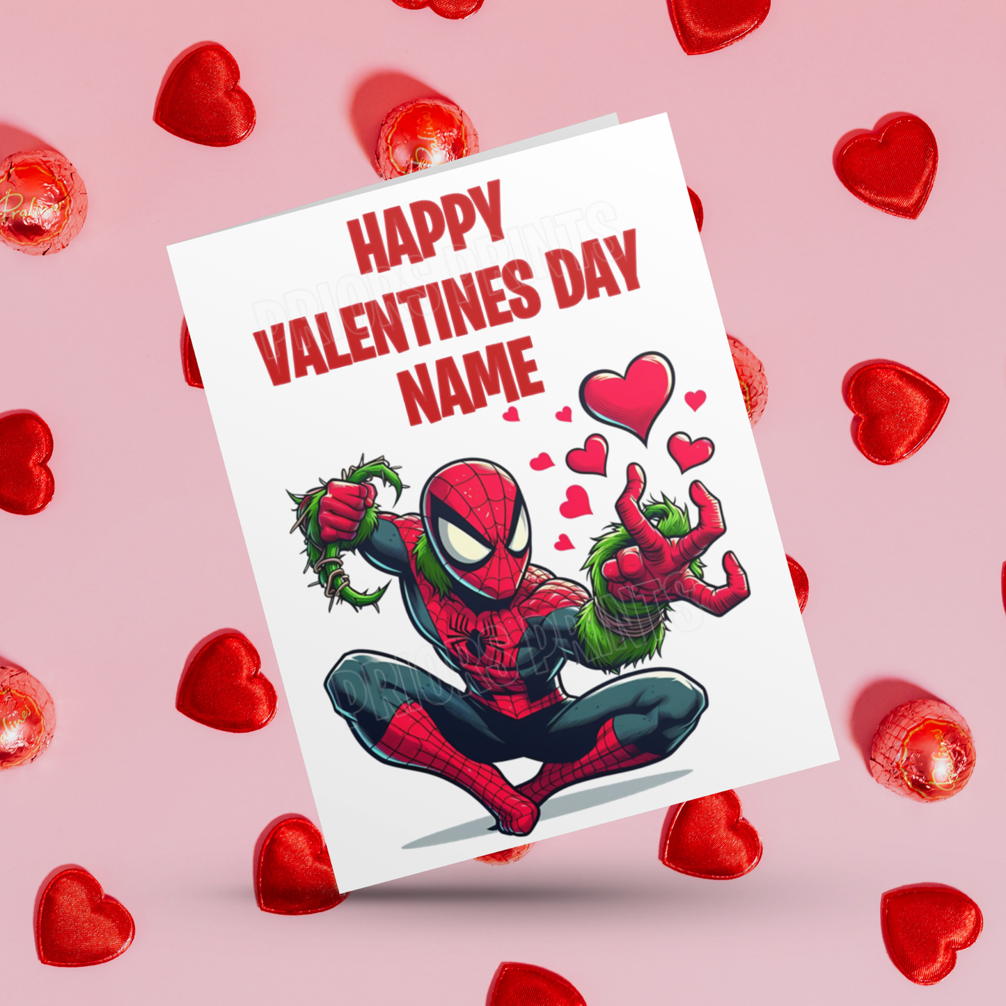 Cute Spiderman Personalised Valentines Day Card