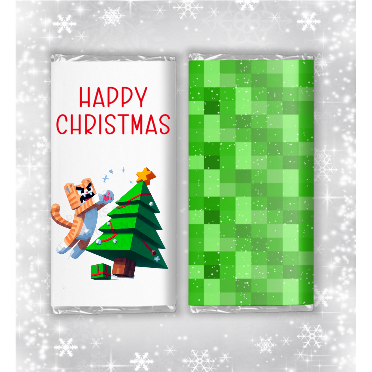 Minecraft Christmas Chocolate Bar Wrapper