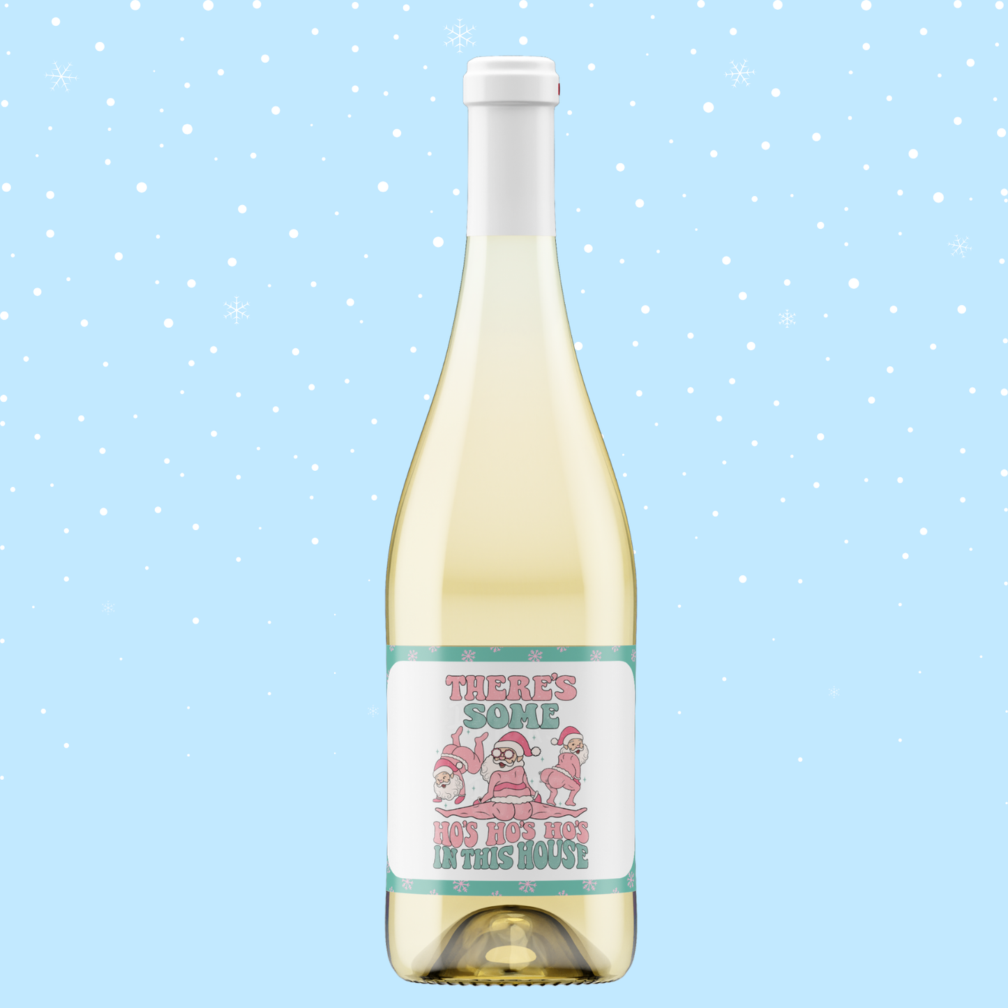 Christmas Themed Wine Bottle Labels