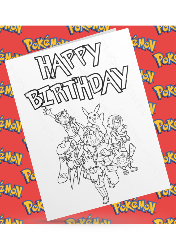 Pokemon- Colour Your Own Birthday Card