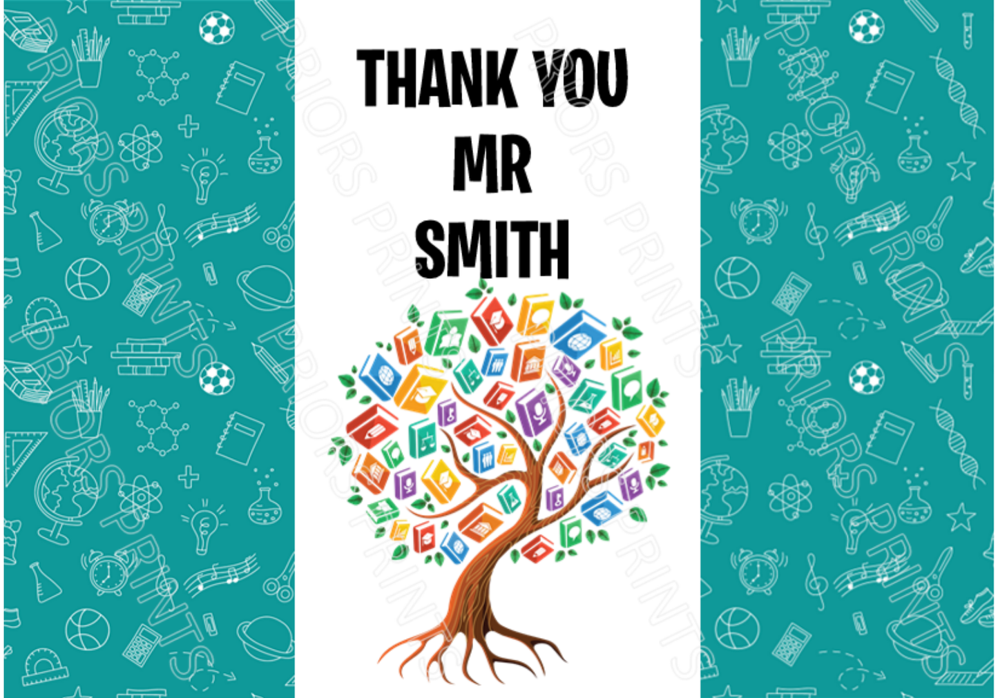 Personalised Teacher Chocolate Bar Wrapper- with space to add Name