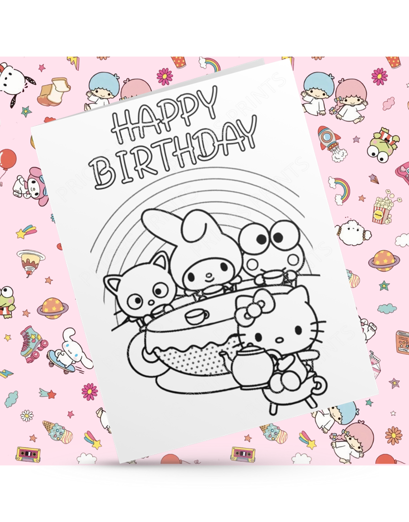 Hello Kitty & Friends- Colour Your Own Birthday Card (Sanrio)