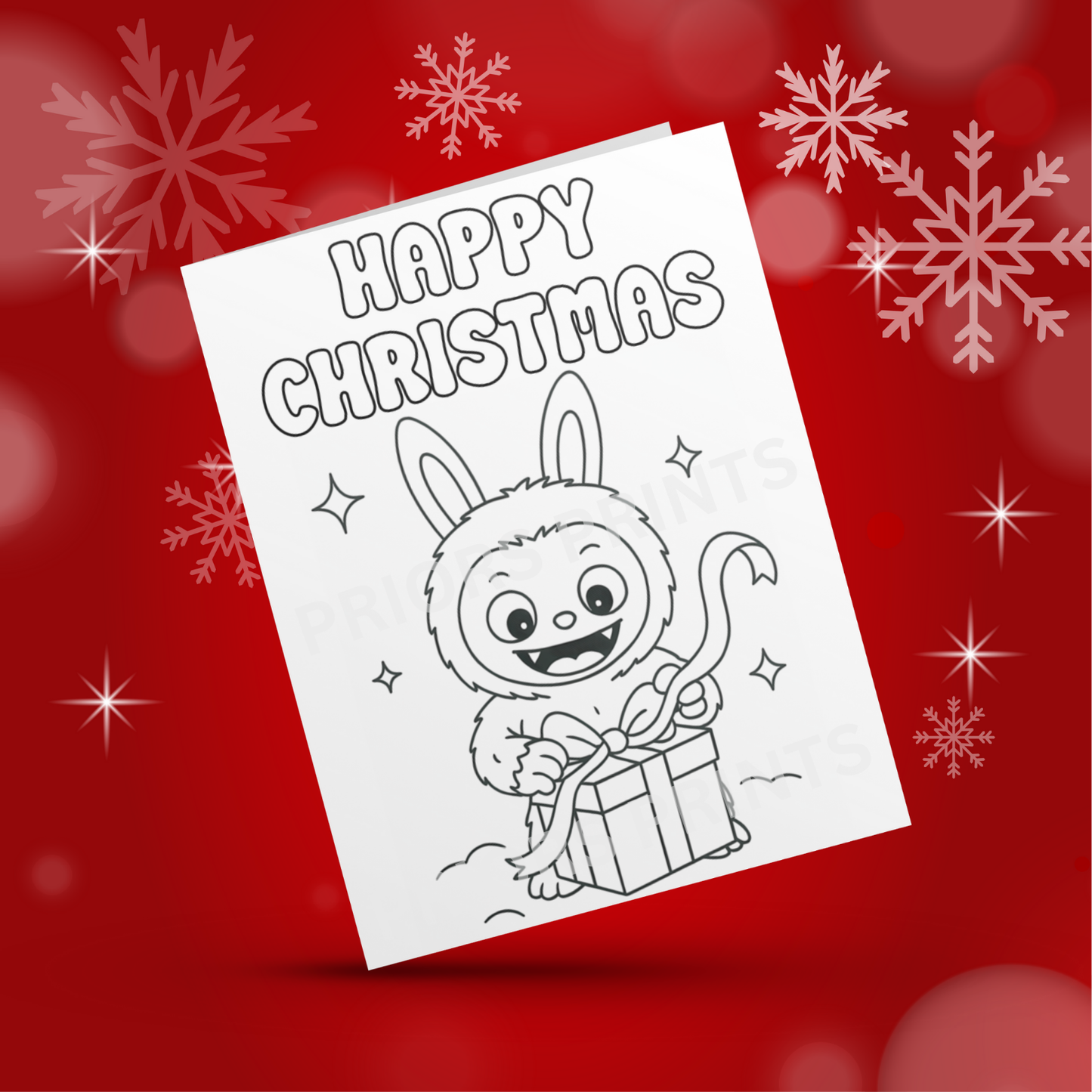 Colour Your Own Labubu Christmas Card