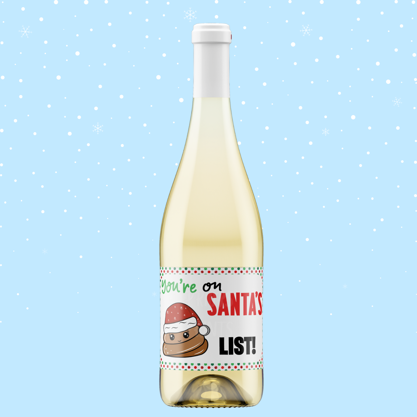 Christmas Themed Wine Bottle Labels