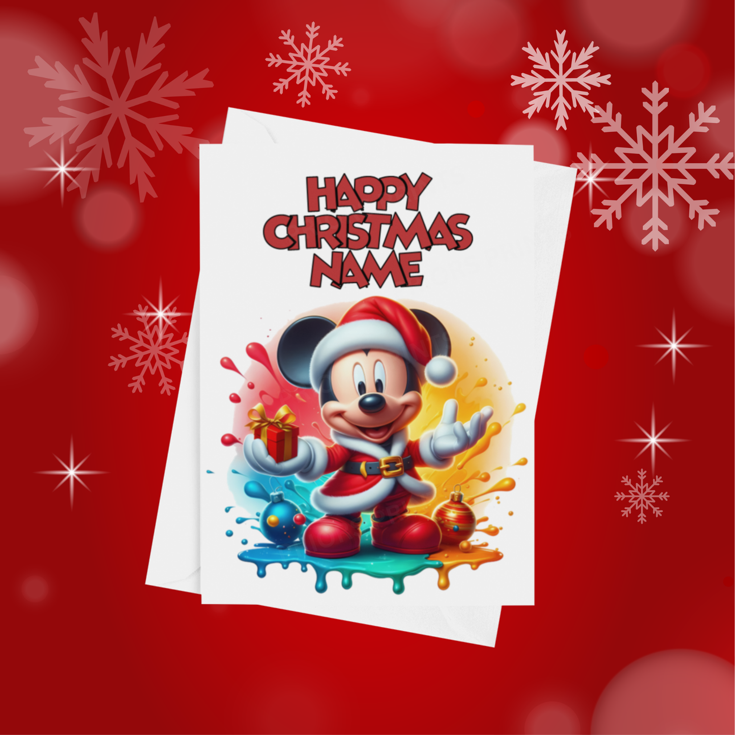 Minnie & Mickey Mouse Personalised Christmas Card