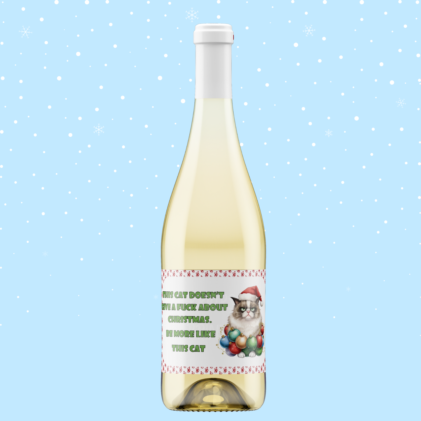 Christmas Themed Wine Bottle Labels