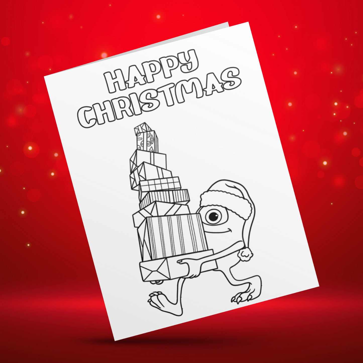 Colour Your Own Monsters Inc Christmas Card