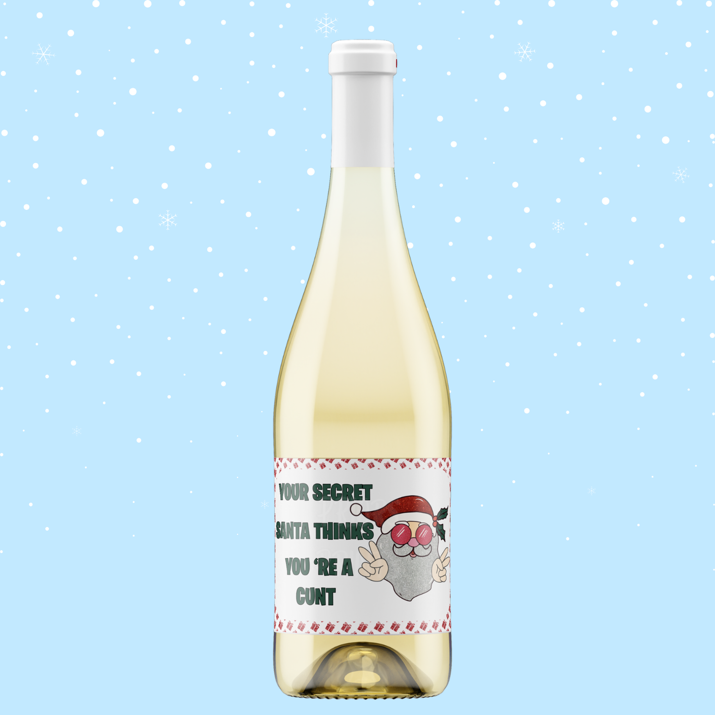 Christmas Themed Wine Bottle Labels