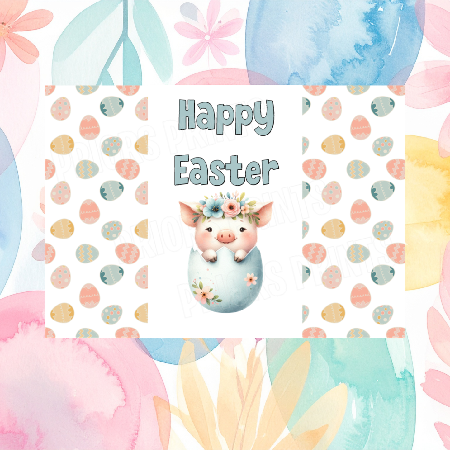 Cute Animals in Easter Egg Easter Chocolate Bar Wrapper