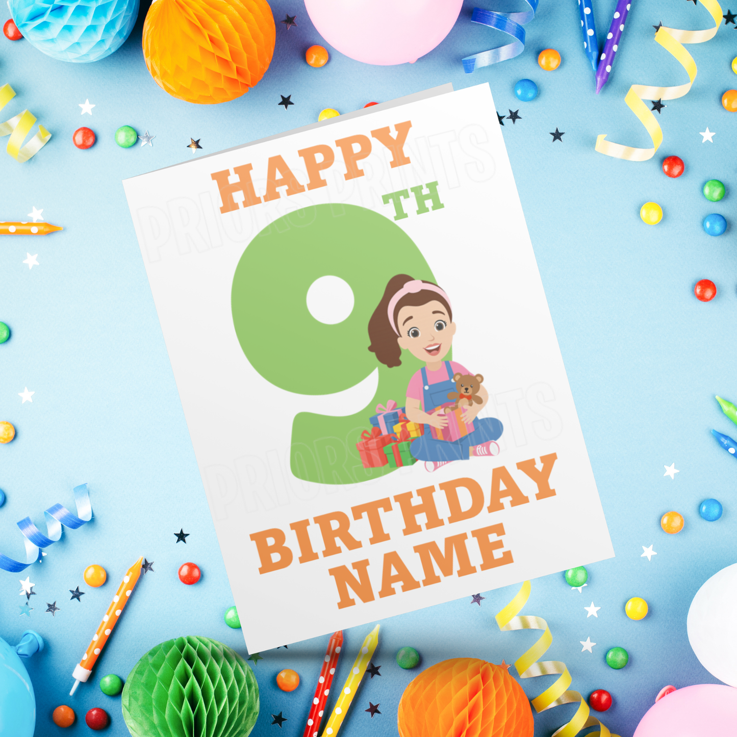 Ms Rachel Personalised Birthday Card with Age 1-9 years I Miss Rachel I Mrs Rachel