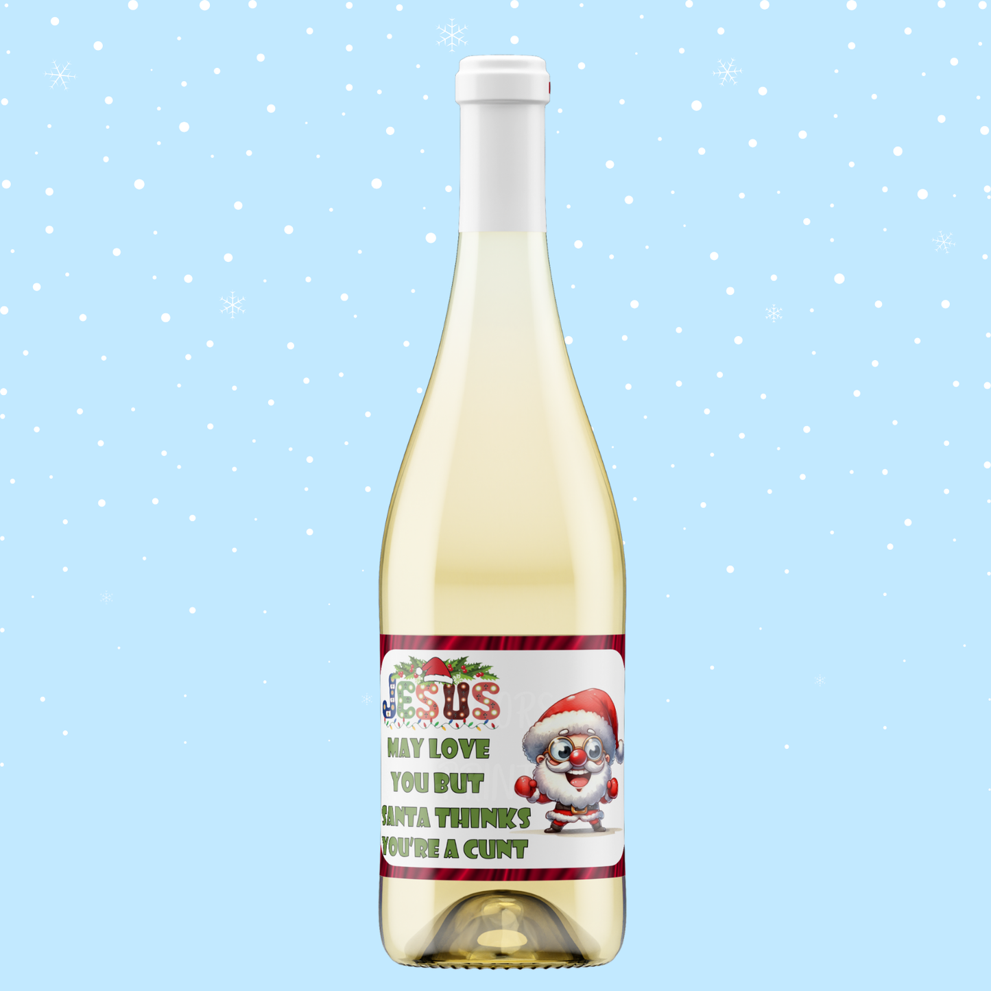 Christmas Themed Wine Bottle Labels