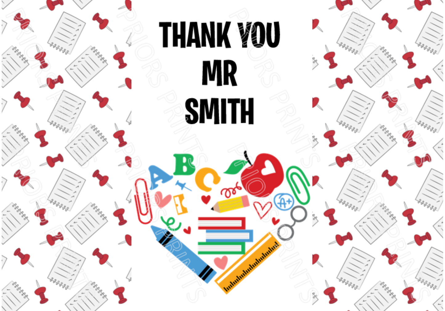 Personalised Teacher Chocolate Bar Wrapper- with space to add Name