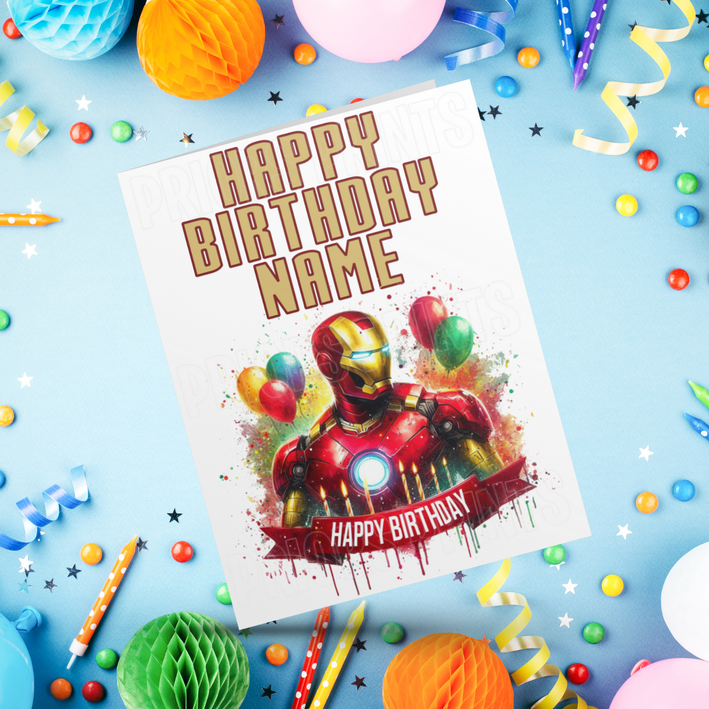 Iron Man Personalised Birthday Card