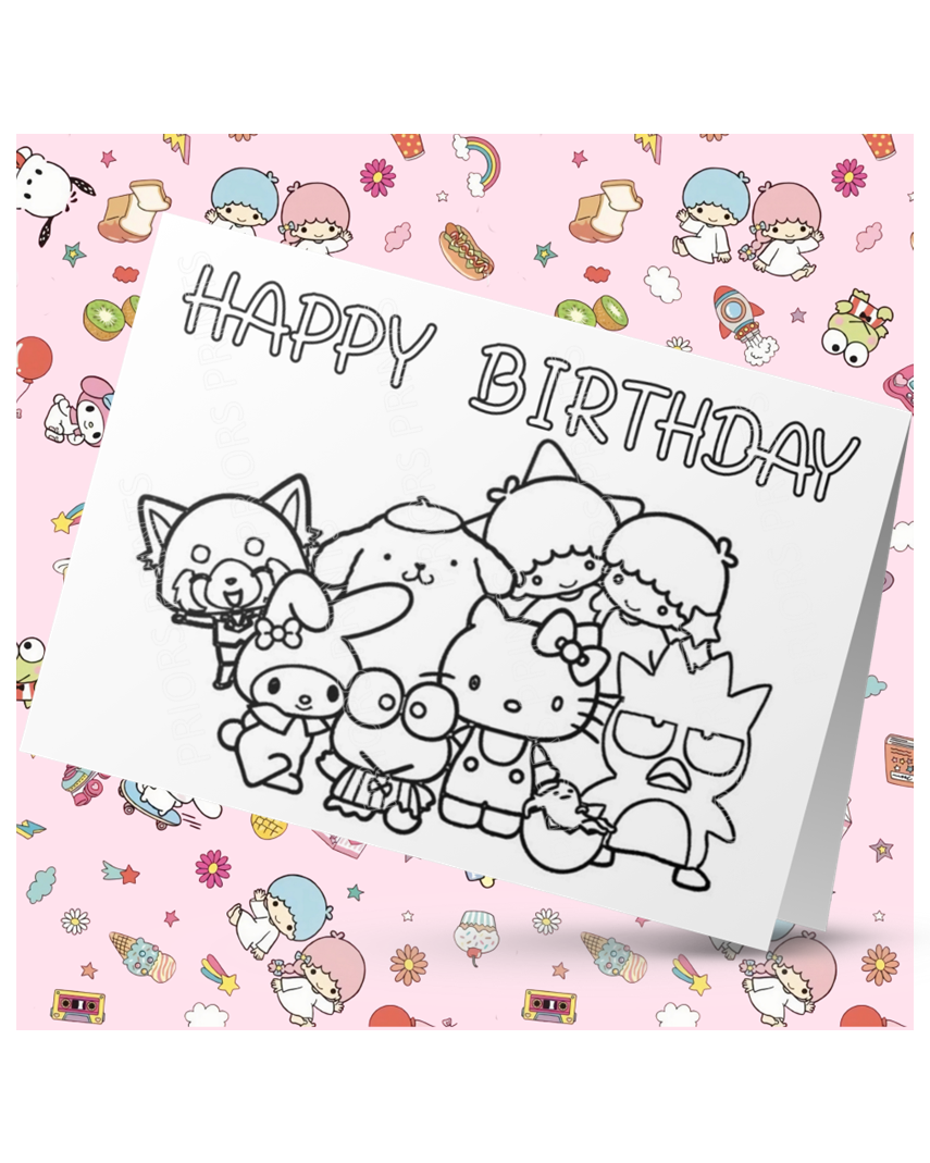 Hello Kitty & Friends- Colour Your Own Birthday Card (Sanrio)