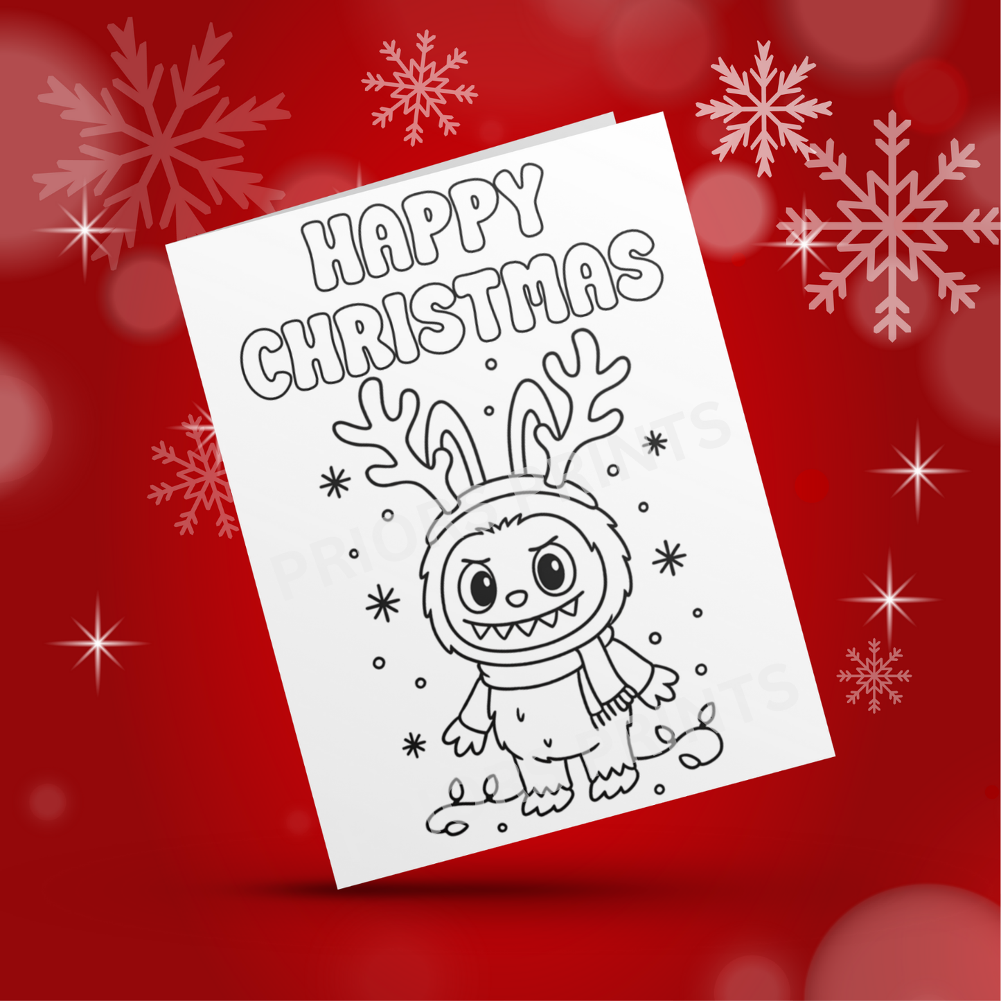Colour Your Own Labubu Christmas Card