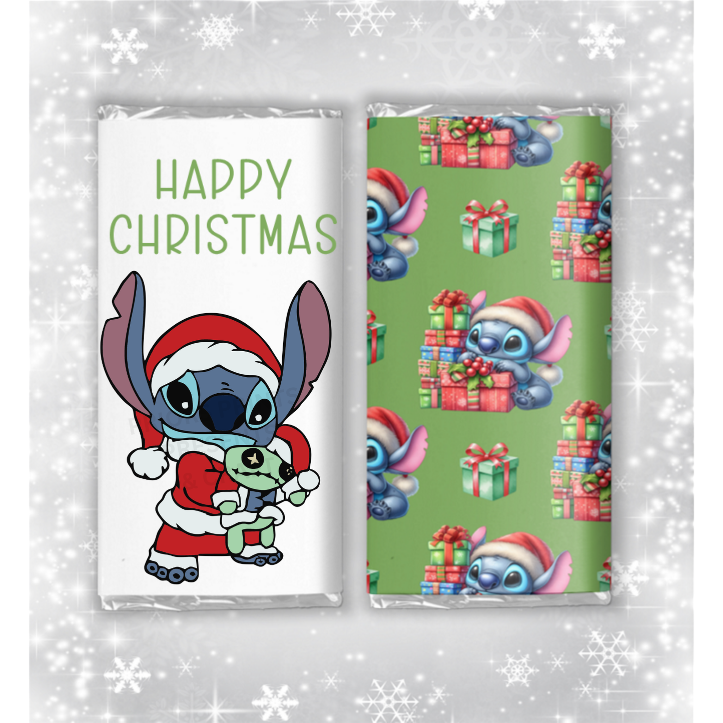 Stitch Christmas Chocolate Bar Wrapper