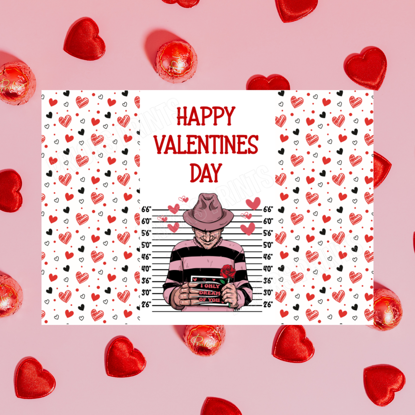 Horror Characters Valentines Day Chocolate Bar Wrapper I Freddy Krueger I Scream I Chucky I Mike Myers I Jason I Halloween I Friday The 13th