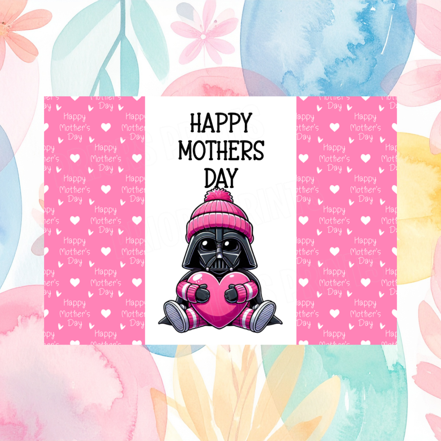 Characters with Pink Heart Happy Mothers Day Chocolate Bar Wrapper