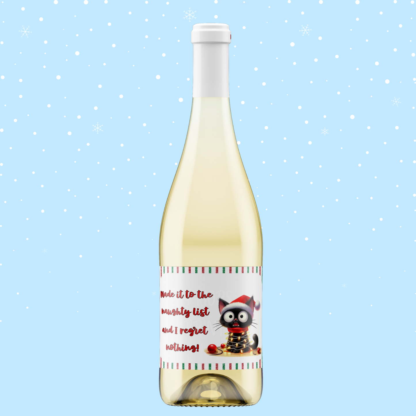 Christmas Themed Wine Bottle Labels
